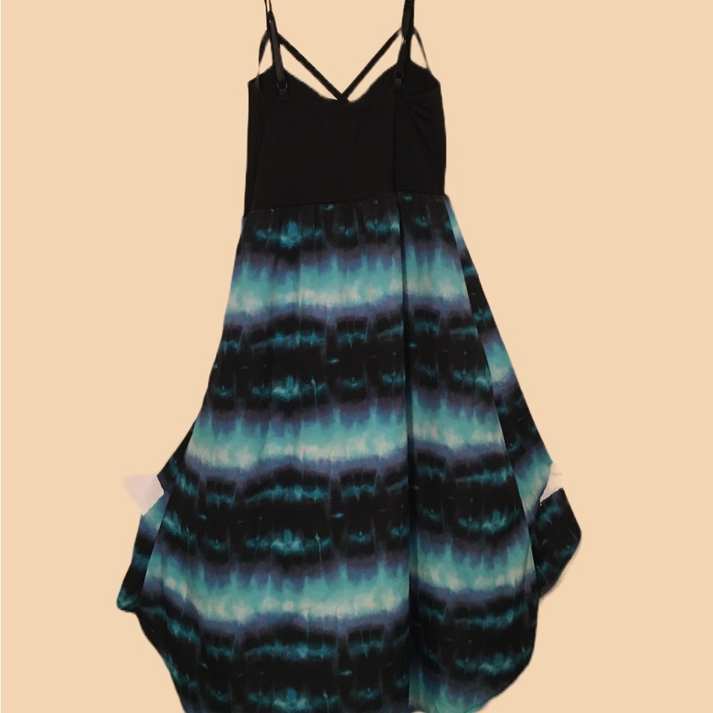 Blue and black dress